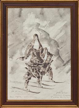 OSSIAN ELGSTRÖM, blandteknik, signerad och daterad 10.6.1940.