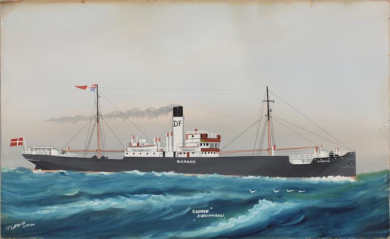 OKÄND KONSTNÄR, gouache, sign H. Crane, 1900-tal.