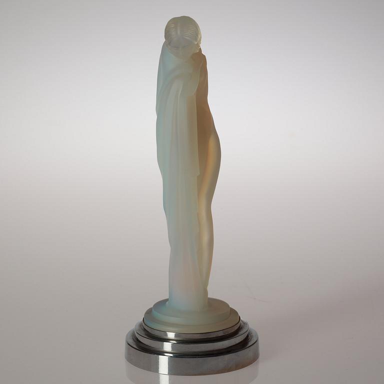 An Etling Art Deco opalescent mould-glass figure, Paris circa 1925.