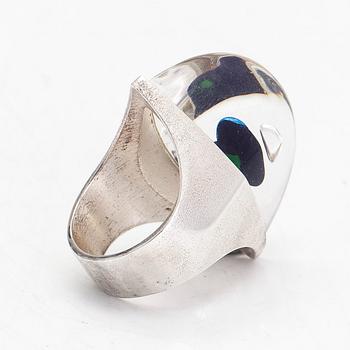 Björn Weckström, ring, 'Waterworld', sterling silver and acrylic. Lapponia.