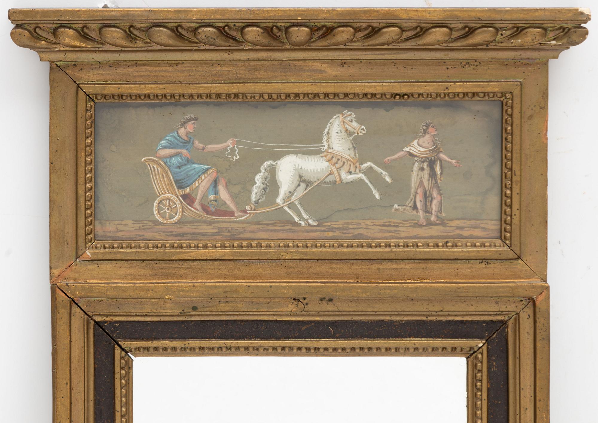 A late Gustavian mirror, circa 1800.