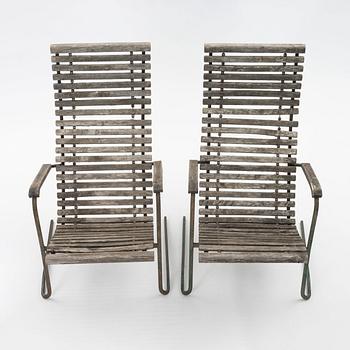 Bjärnums Slöjdfabrik, a pair of easy chairs, Sweden 1940-50s.