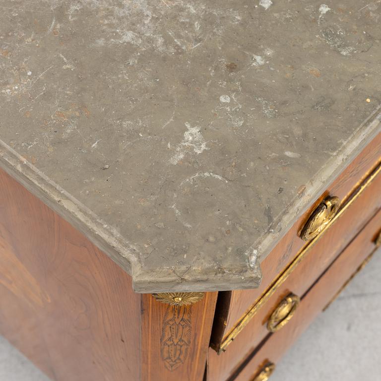 A Gustavian marquetry and gilt-brass mounted commode, late 18th century.