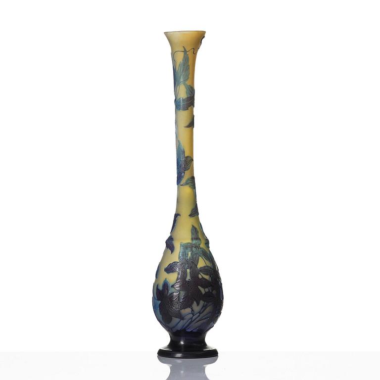 Emile Gallé, an Art Nouveau cameo glass vase, Nancy, France.