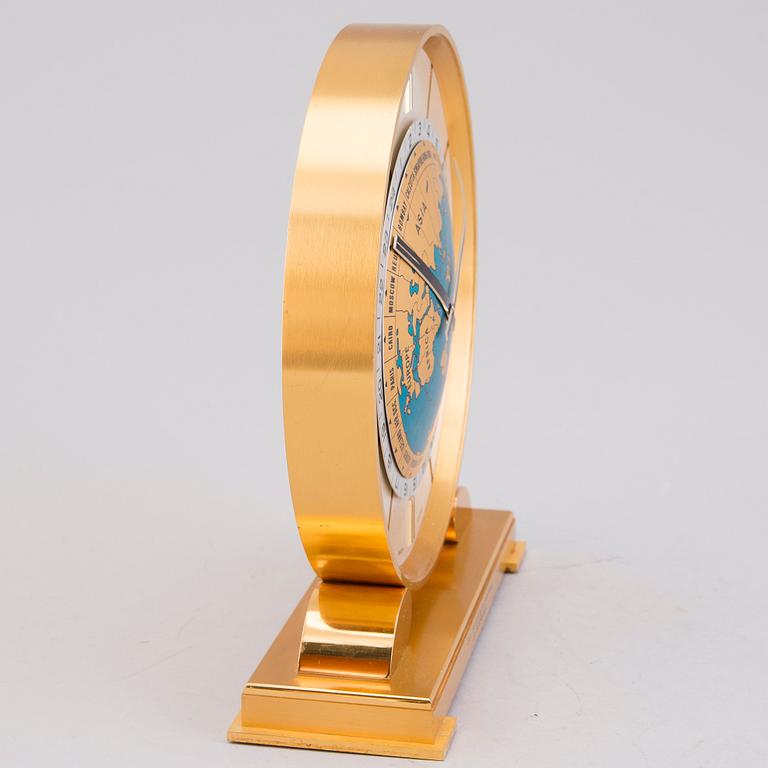An Imhof table clock with world time, 1960/70s.