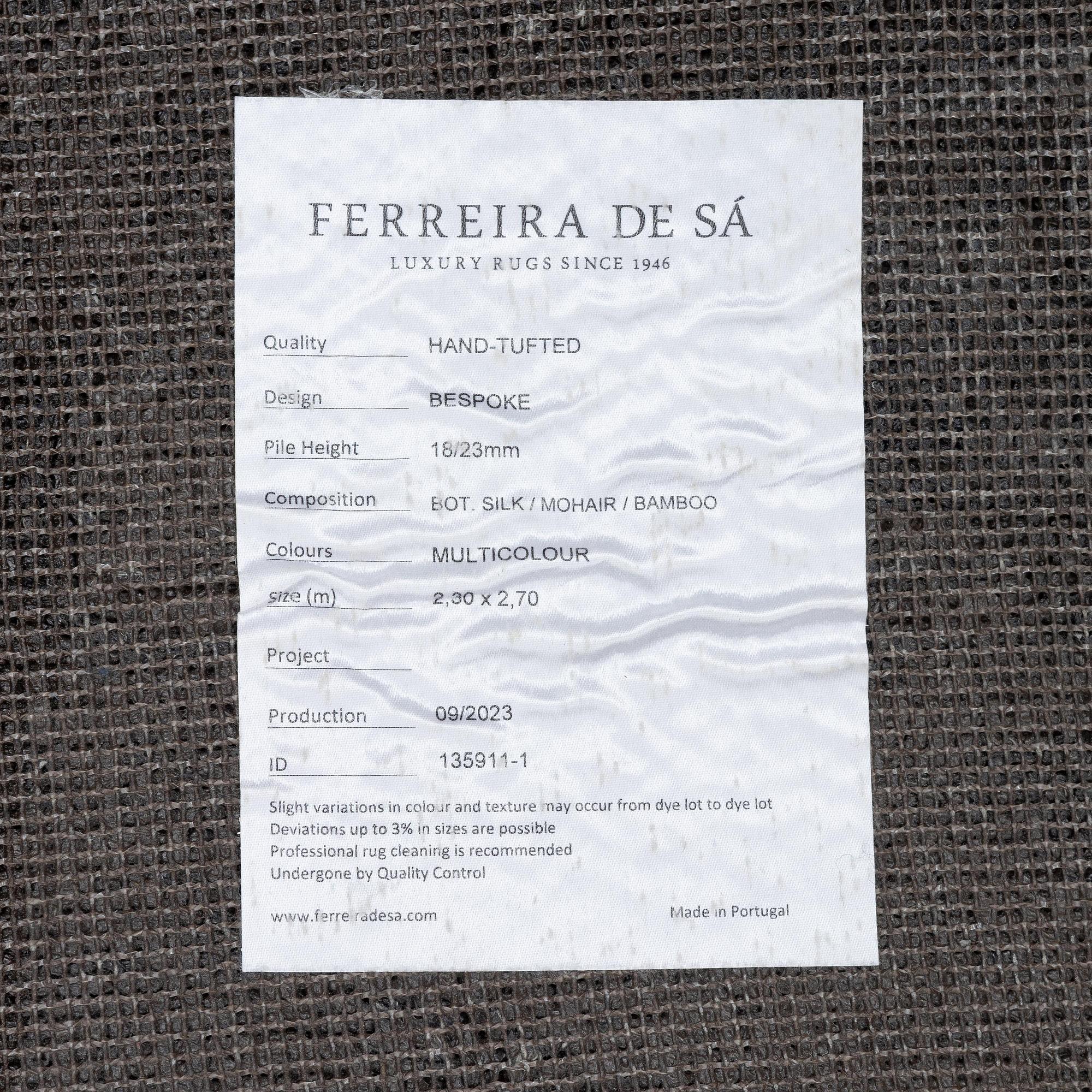 Denise Grünstein, a hand tufted 'Folium' carpet, hand tufted, c. 270 x 230 cm, Ferreira de Sá, Portugal.