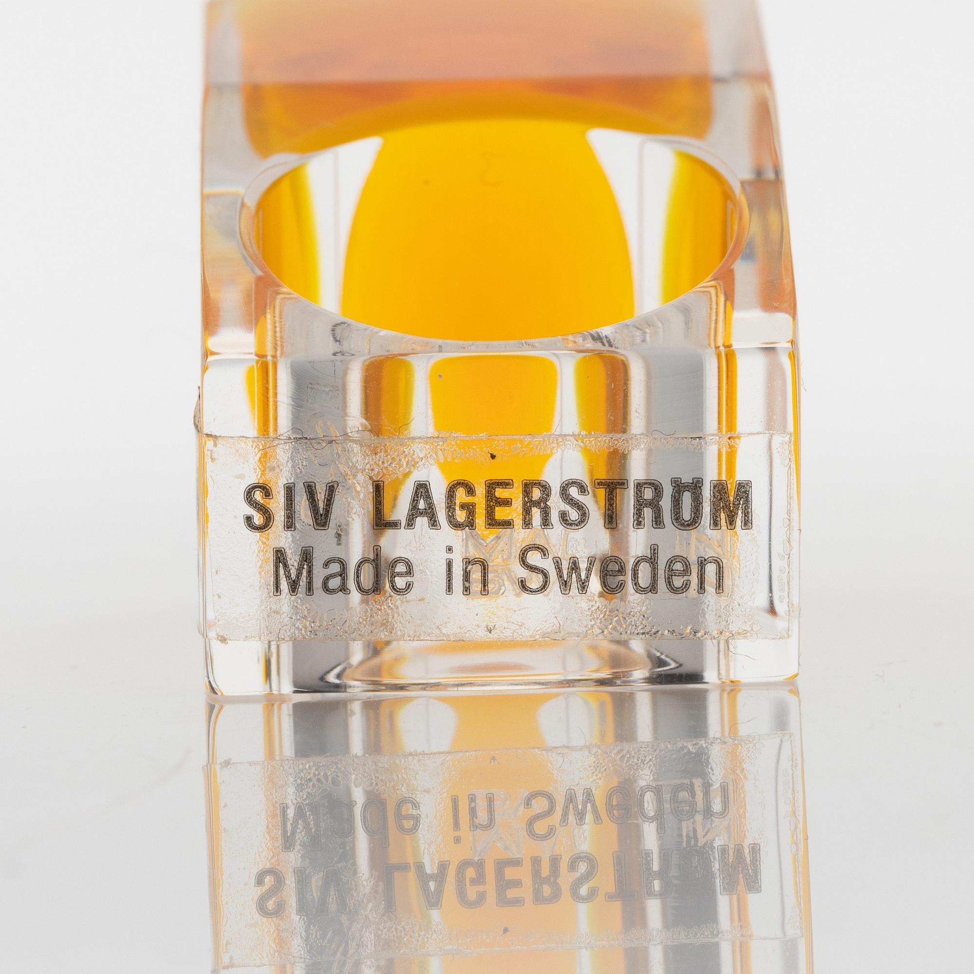 Siv Lagerström, three acrylic plastic rings, 1970s.