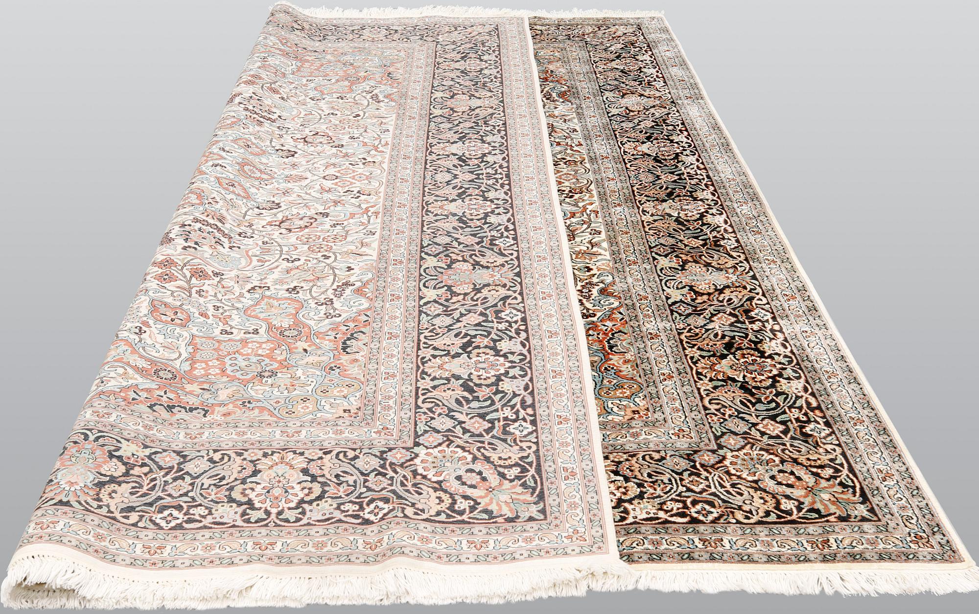 A silk Kashmir carpet, ca 330 x 246 cm.