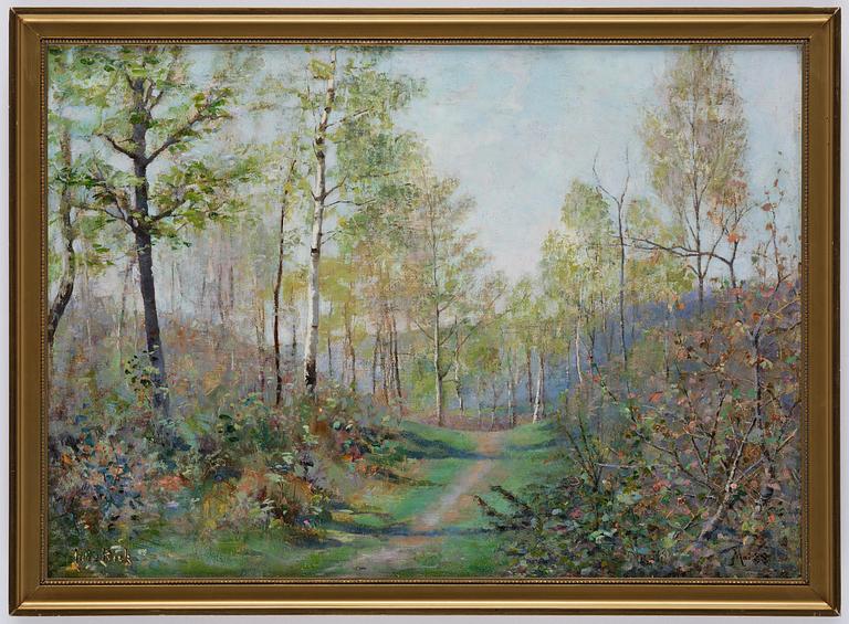Julia Beck, Summer landscape with birches.