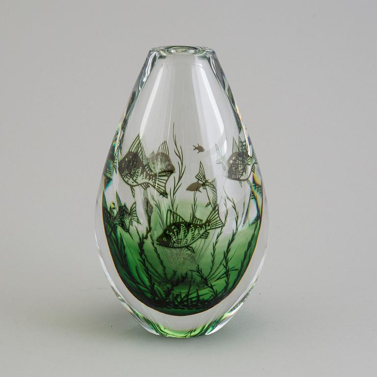 EDWARD HALD, vas, glas, "Fiskgraal", Orrefors.