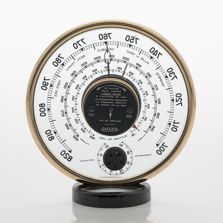 Barometer-termometer, Jaeger, modell 7.A.B, Frankrike 1900-talets mitt.