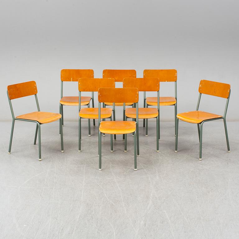 A set of eight chairs from Grythyttan Stålmöbler, late 20th Century.