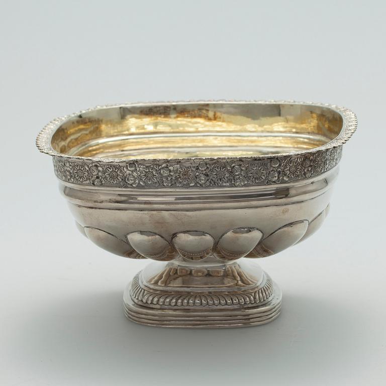 KONFEKTSKÅL, silver, Ryssland, Moskva 1828, oidentifierad mästare. Vikt 485 g.
