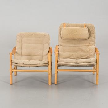 BROR BOIJE, a set of two Junker armchairs for DUX later part of the 20th century.