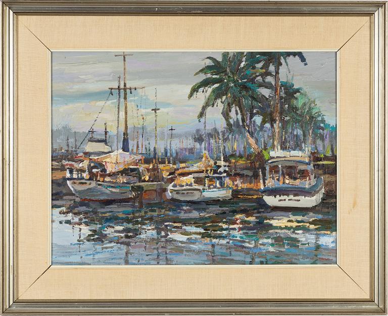 Lau Chun, oil on canvas, signed.