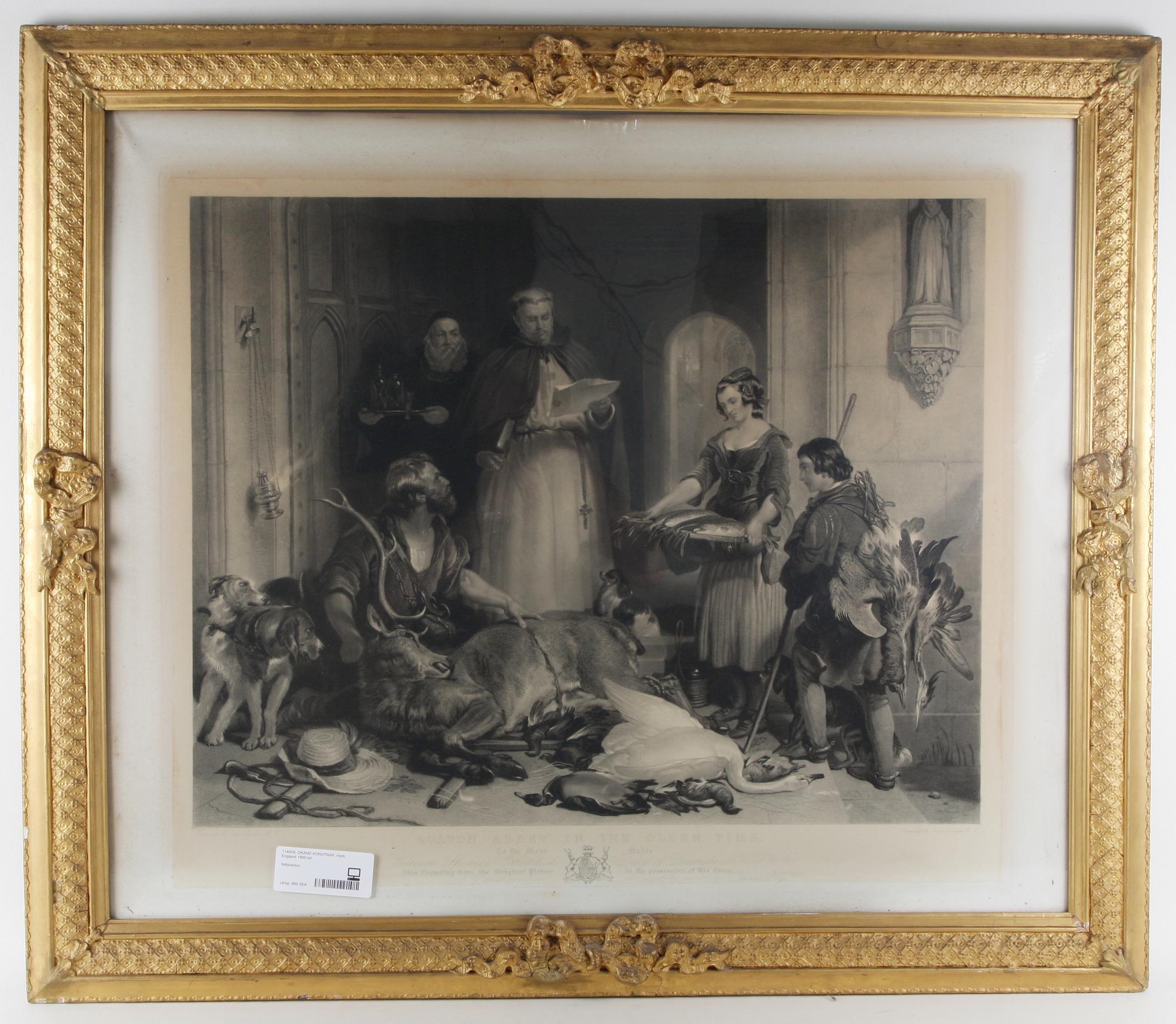 OKÄND KONSTNÄR, tryck, England 1800-tal.
