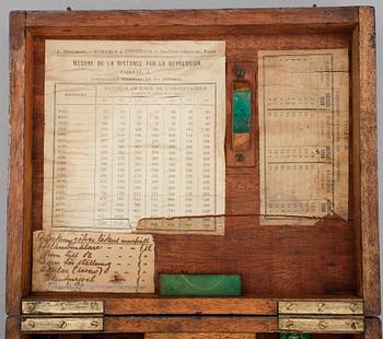 MÄTINSTRUMENT i LÅDA, A. Hurlimann Ponthus & Therrode, Paris, Frankrike. 1900-talets början.