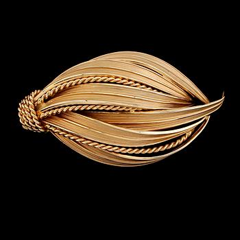 BROSCH, 18 k guld, Tyskland, 1900-talets andra hälft. Vikt ca 11 gram.