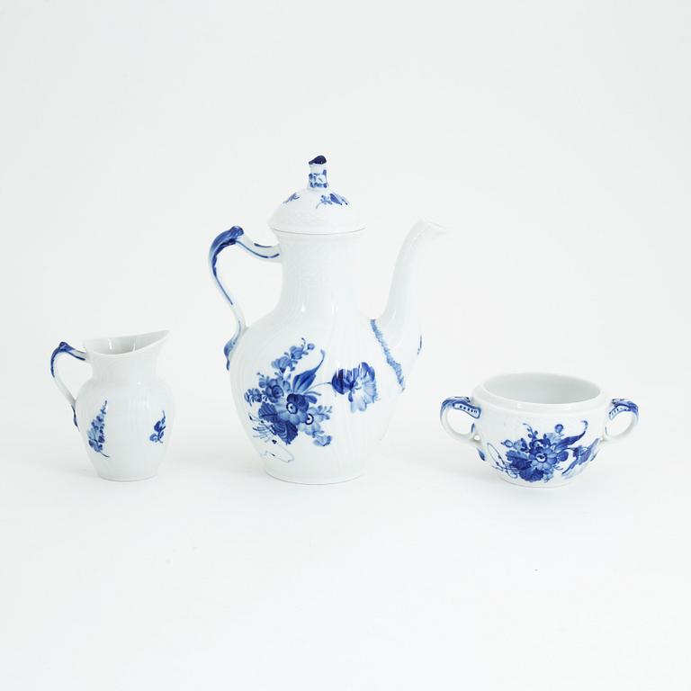 A 35 piece porcelain coffee service, 'Blue flower', Royal Copenhagen, Denmark.