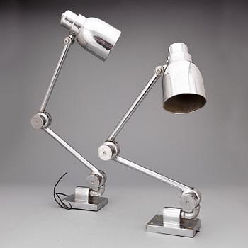 VÄGGLAMPOR, ett par, 1900-talets mitt.