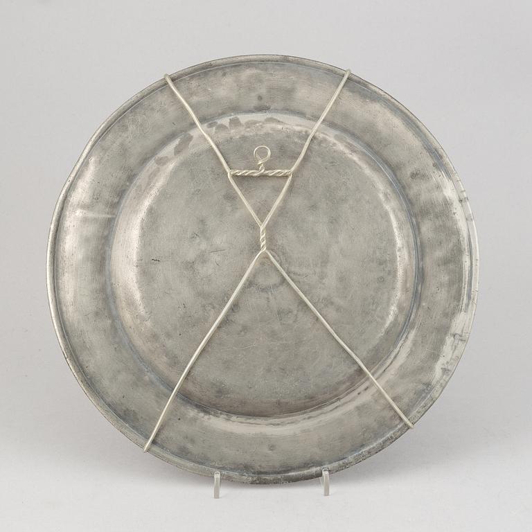 A group of six pewter dishes, different makers mark, most early 19th Century, Swedish/English.