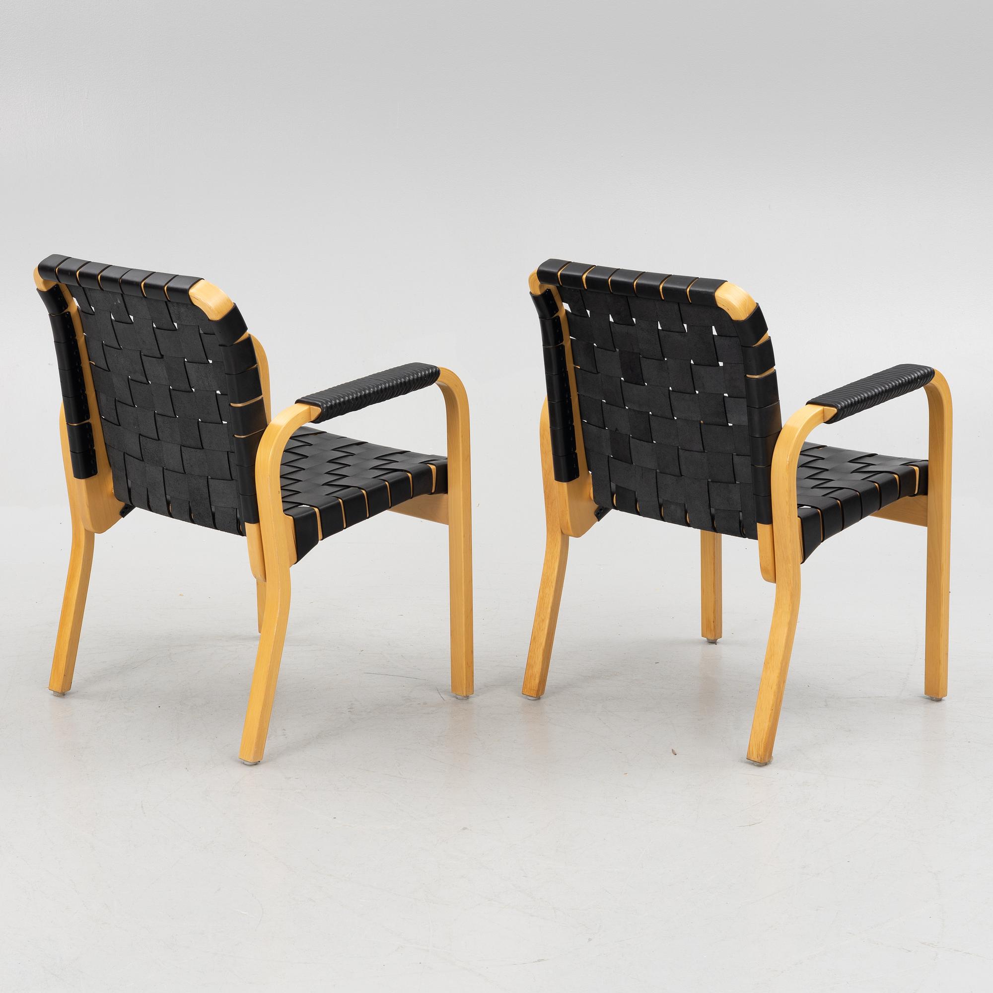 Alvar Aalto, armchairs, a pair, model 45, Artek, late 20th century.