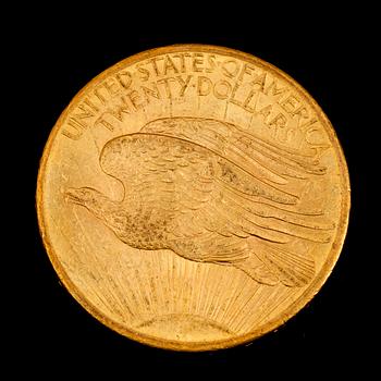 GULDMYNT, 20 dollar, USA, 1908. Vikt ca 34 g.