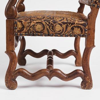 A Baroque armchair, circa 1700.