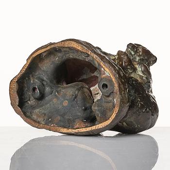 Arvid Knöppel, skulptur. Brons. Signerad. Gjutarstämpel. Höjd 7,5 cm.
