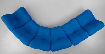 Jan Ekselius, a modular sofa, 'Etcetera Modul', J.O. Carlssons Möbel AB, Vetlanda, Sweden 1970s.