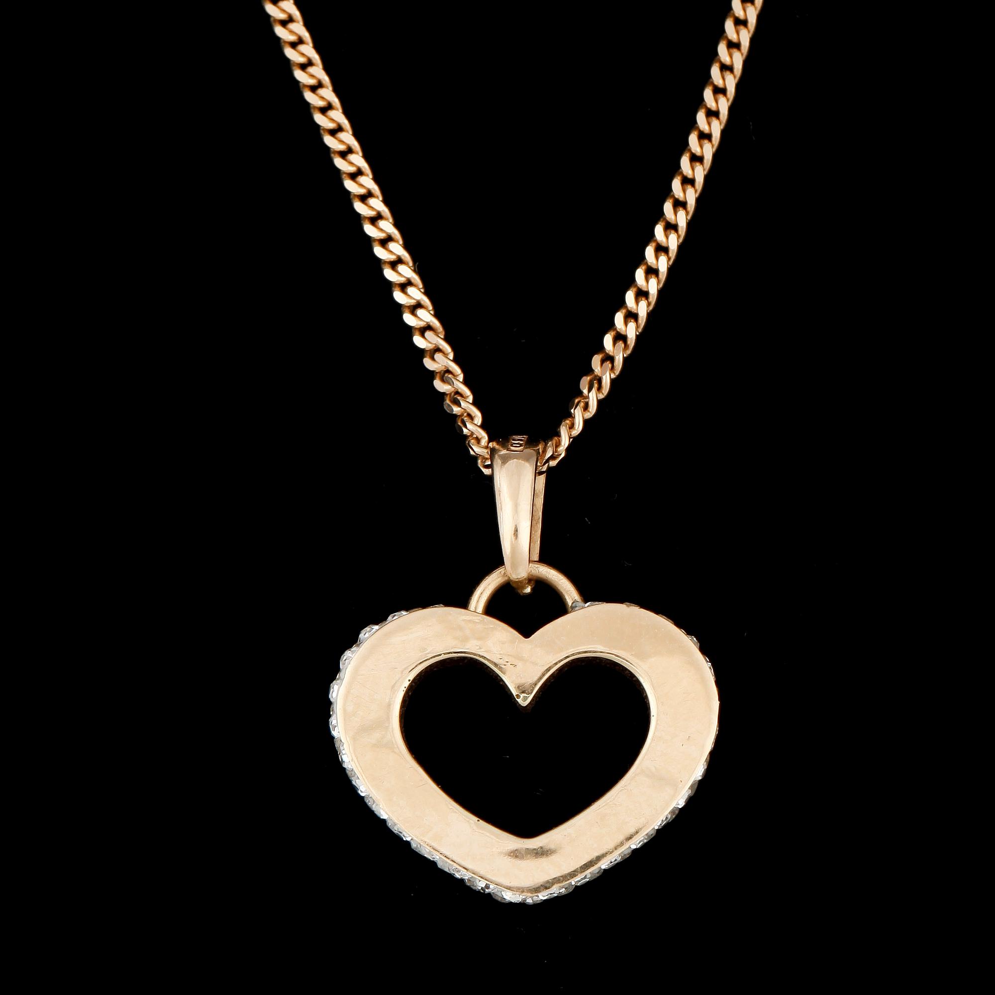 HALSSMYCKE, 18K guld, hänge samt kedja. Tot vikt ca 4,4 g.