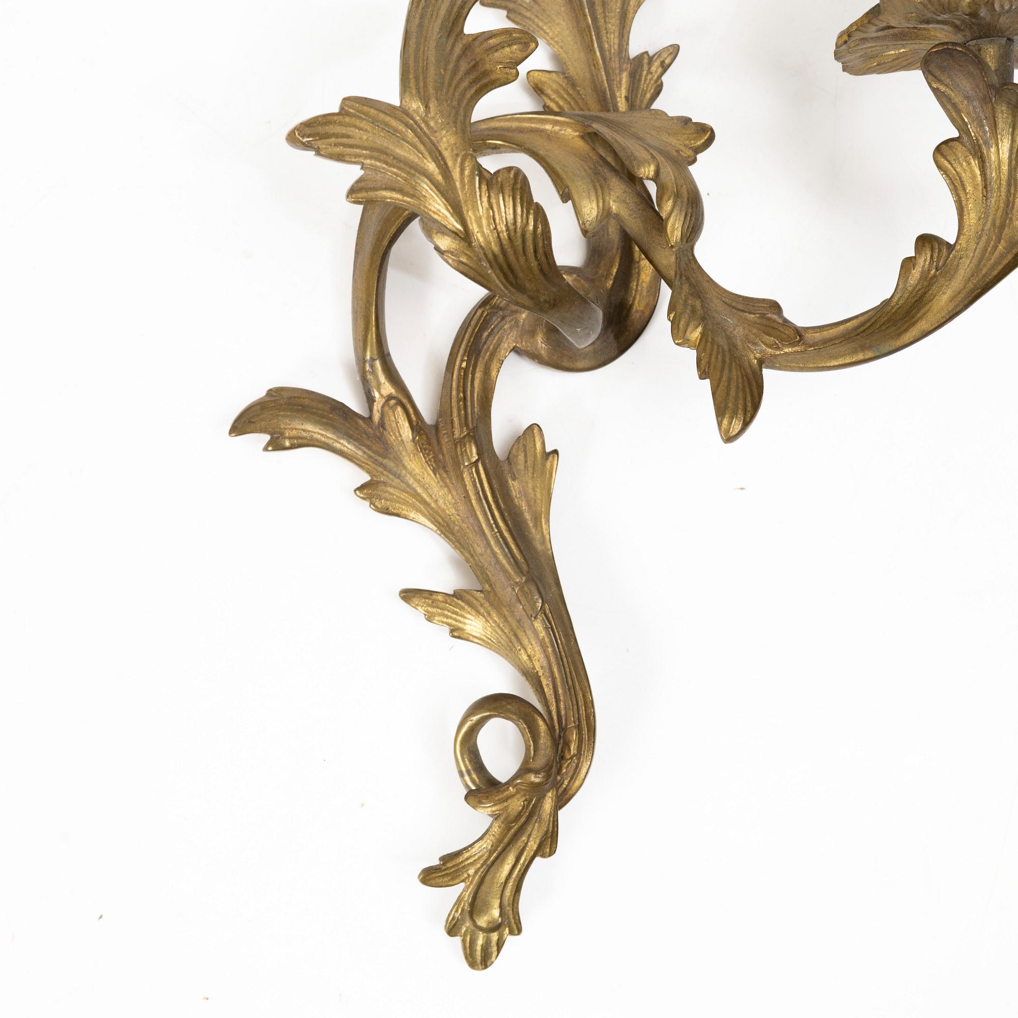 Wall sconces, a pair, Rococo style, early 20th century.