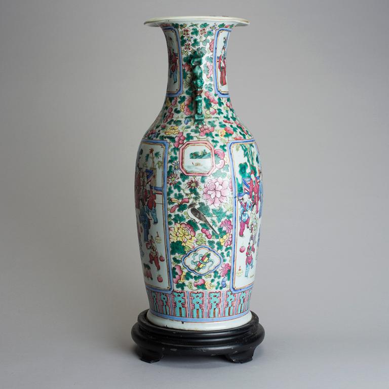 A 20th century chinese polychrome glaze porcelain floor vase.