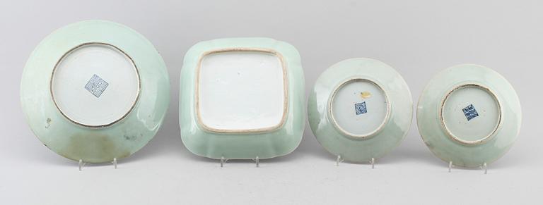 FAT, 3 st, SAMT SKÅLFAT, porslin, Kina, 1800-talets mitt.