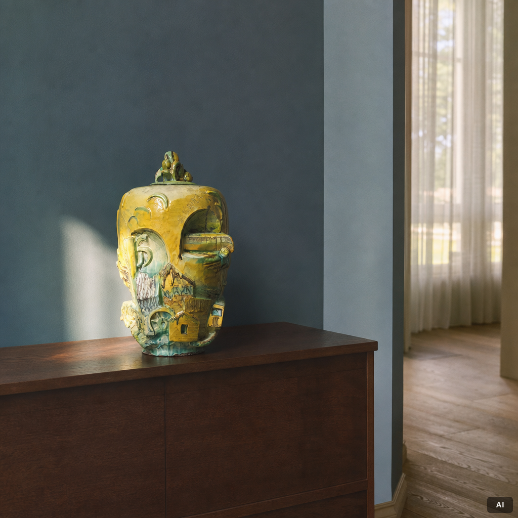 Allan Ebeling, a large lidded vase, 1950.