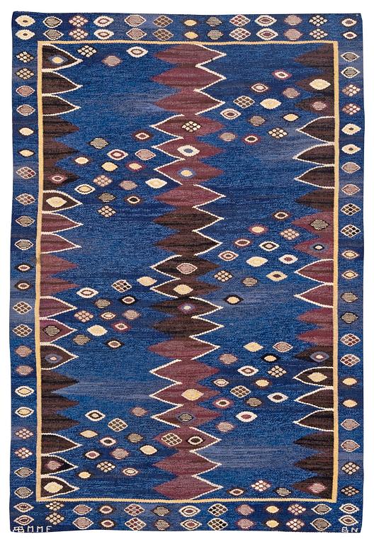 MATTA. "Snäckorna". Gobelängteknik. 219 x 144 cm. Signerad AB MMF BN (AB Märta Måås-Fjetterström, Barbro Nilsson).