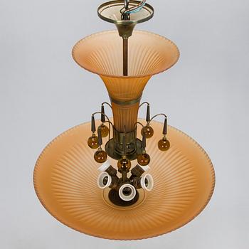 Harald Notini, a 1930s glass ceiling light, Arvid Böhlmarks Lampfabrik, Sweden.