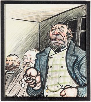 ALBERT ENGSTRÖM, Drawing, signed.