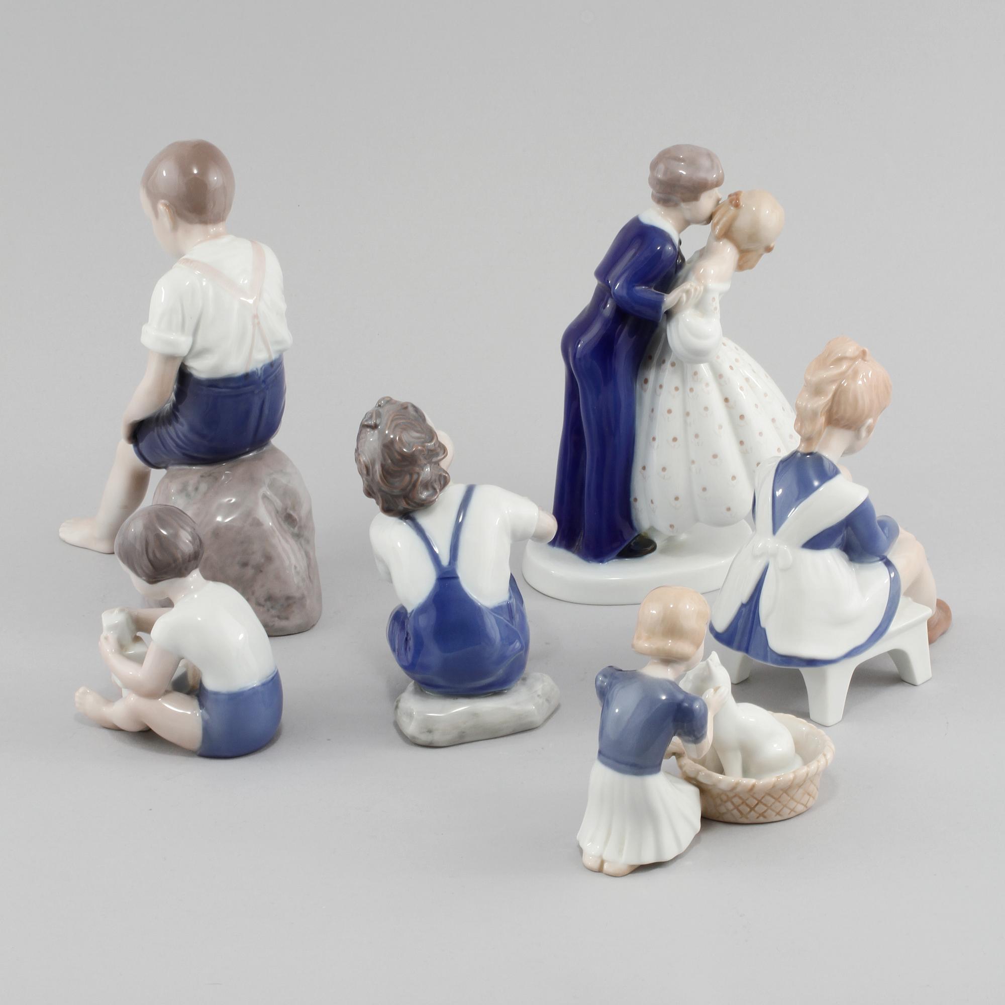 FIGURINER, 6 st, porslin, Bing & Gröndahl, 1900-talets andra hälft.