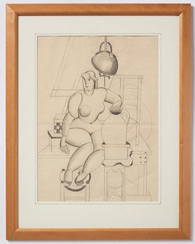 Siri Meyer, signed Siri Meyer and dated -25. Pencil on paper.