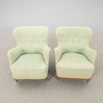 Fåtöljer 1 par, Swedish Modern 1900-talets mitt.