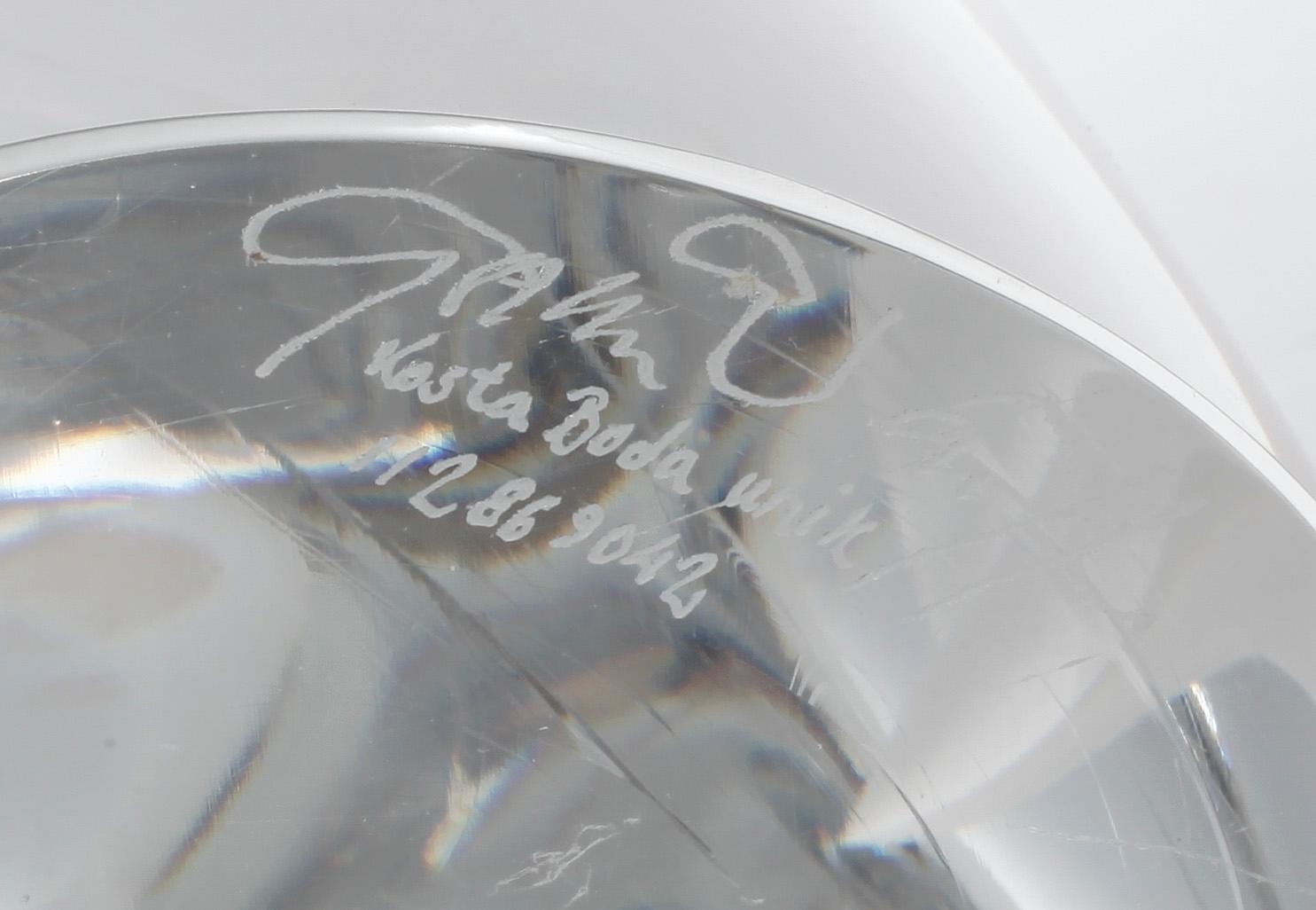 GÖRAN WÄRFF, skulptur, glas "profil", Kosta Boda, unik, signerad.