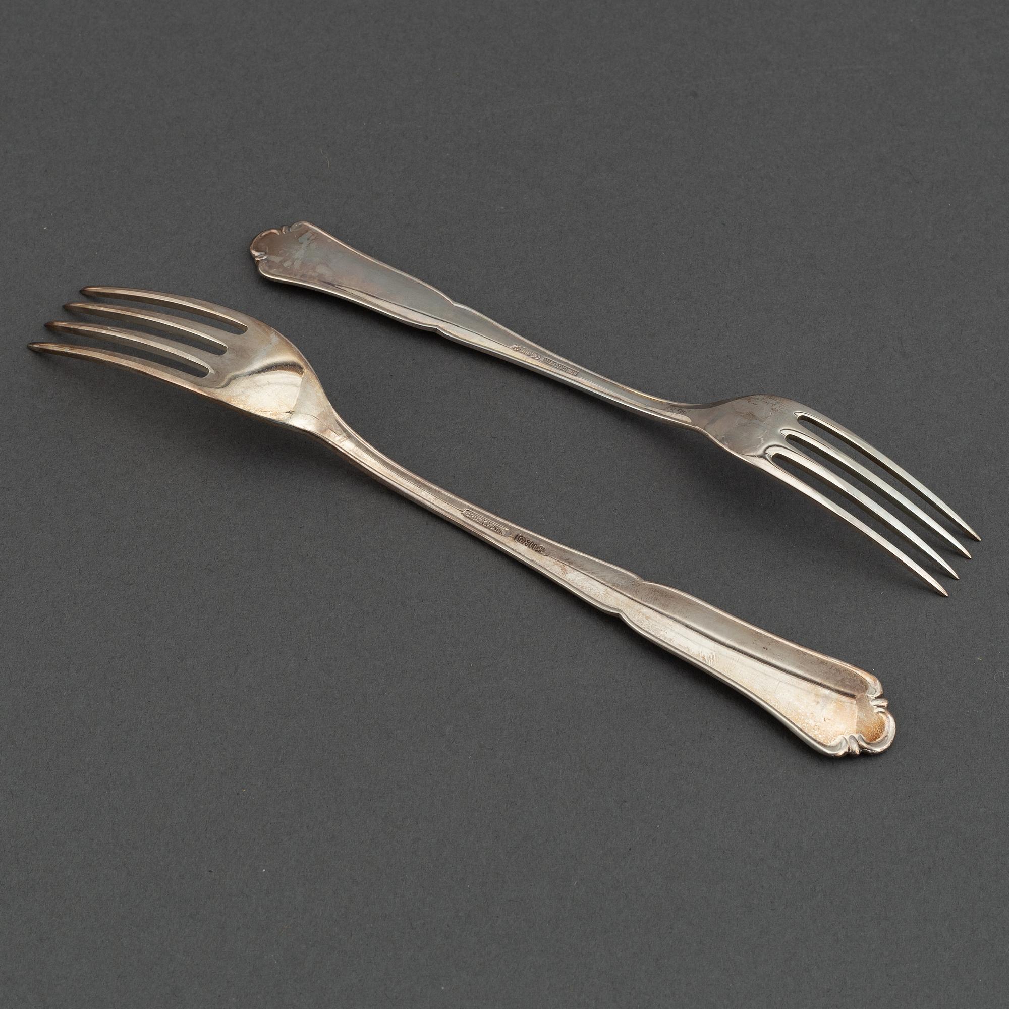 A german silver cutlery service, silver 800, including Bruckmann (68+ 24 pieces).