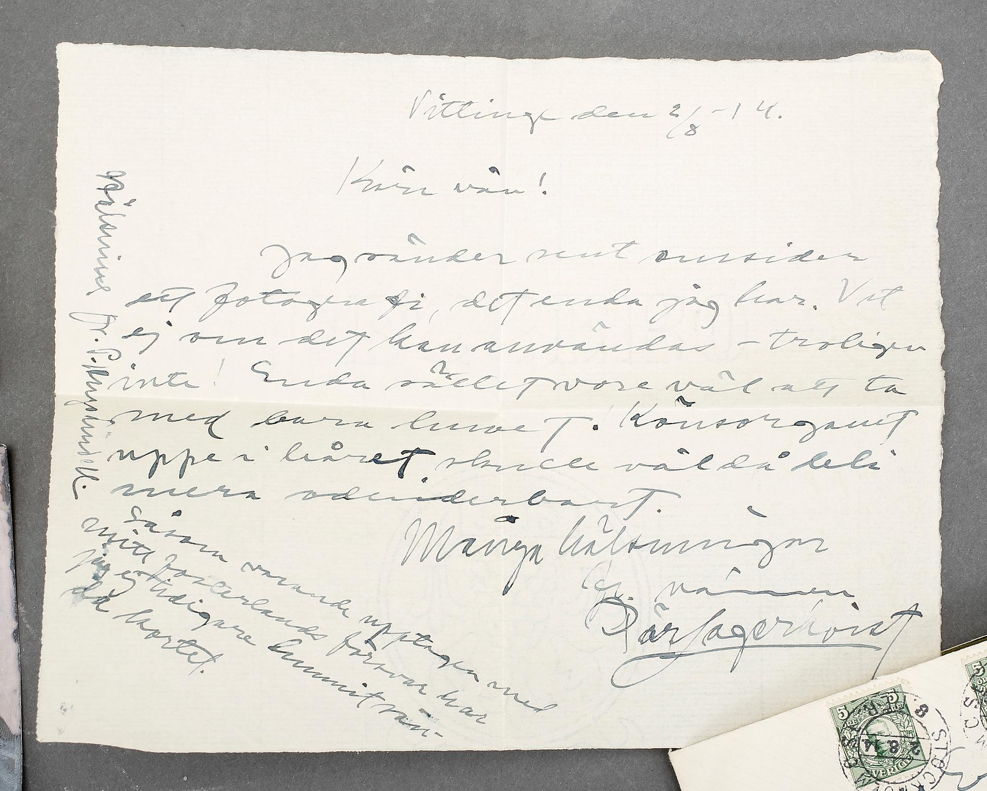 PÄR LAGERKVIST (1891-1974), 6 st egenhändiga ungdomsbrev, signerade och daterade/poststämplade 1909-1914.