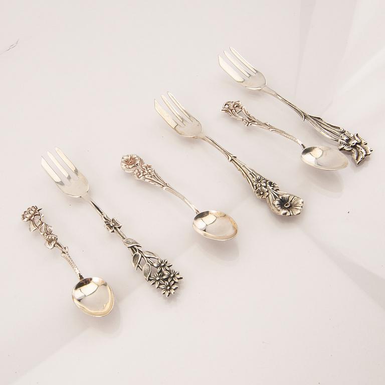 A set of 23 pcs silver cutlery by Gewe Malmö 1962-1987.
