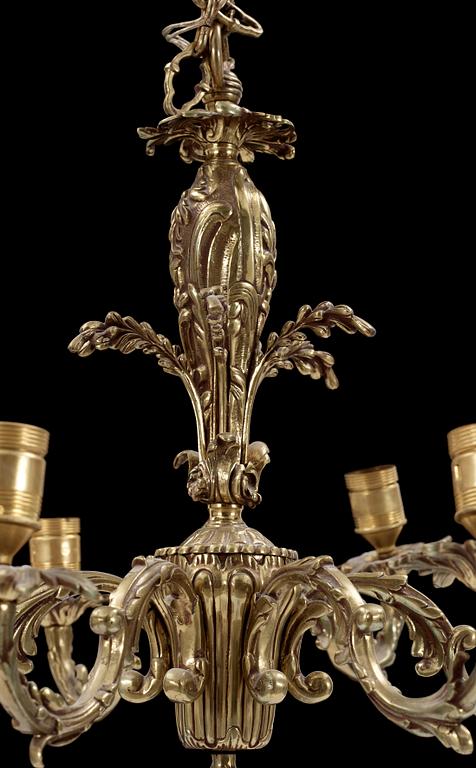 TAKAMPEL, mässing, rokokostil, 1800/1900-tal. Höjd ca 70 cm.