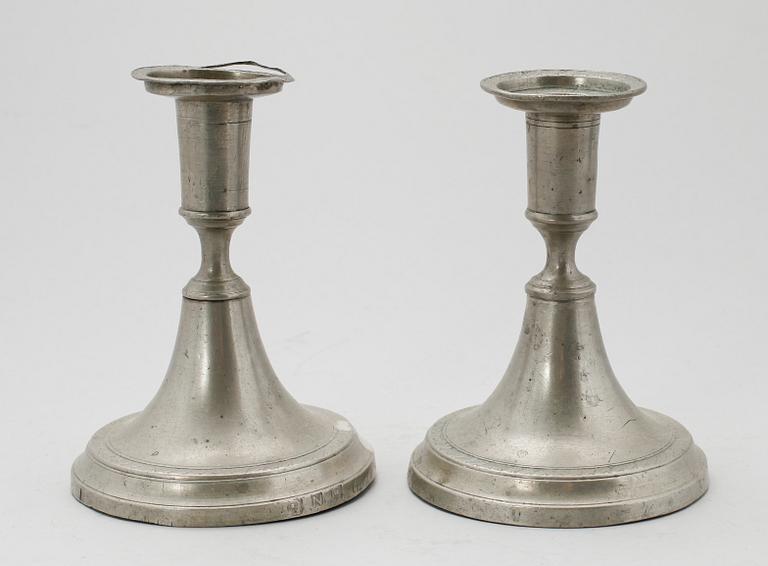 LJUSSTKAR, 1 par, tenn, Nyköping 1853.