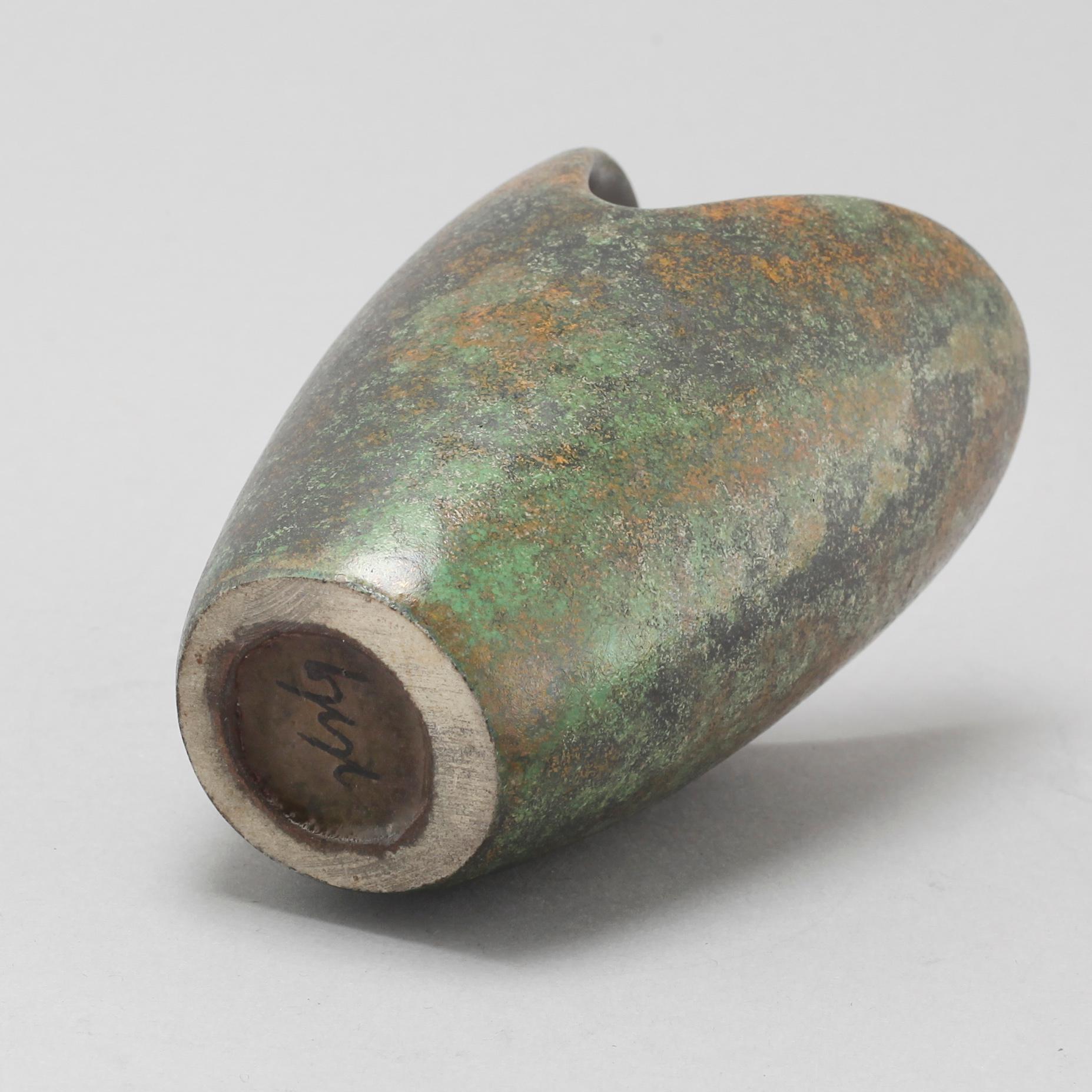 A signed ceramic vase by Hans Hedberg, Biot, France.