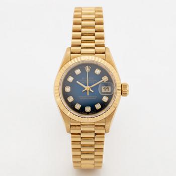 Rolex, Oyster Perpetual, Datejust, "Dégradé Diamond Dial", wristwatch, 26 mm.