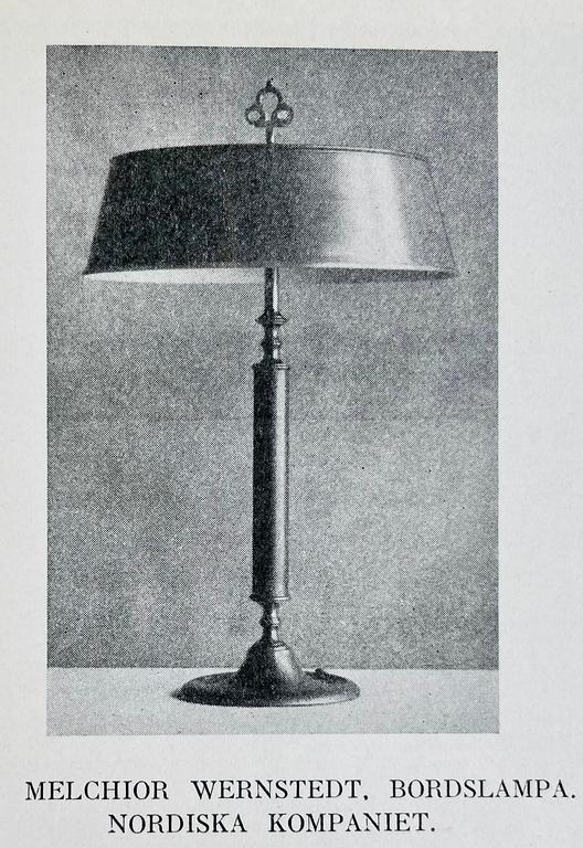 Melchior Wernstedt, a pair of table lamps, model "25760", Nordiska Kompaniet, 1920s.